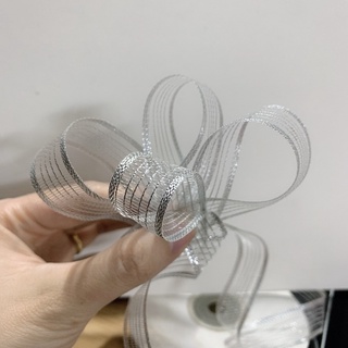 Ruy băng lưới bạc 1,6cm (ribbon)