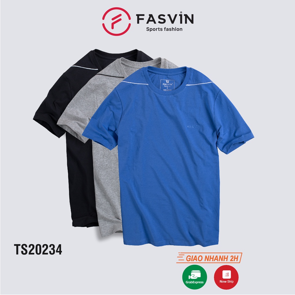 Áo thun nam cổ tròn Fasvin TS20234.HN vải cotton mềm mịn thoáng mát không bai không xù, bền màu - HÀNG MỚI VỀ