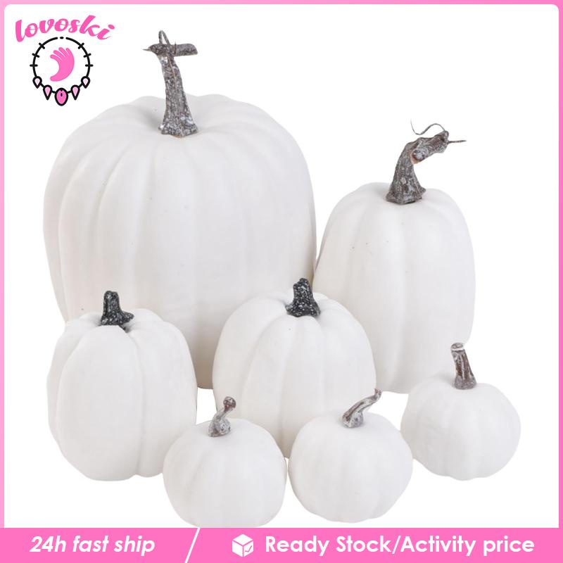 Set 7 Bí Ngô Giả Bằng Xốp Dùng Trang Trí Tiệc Halloween