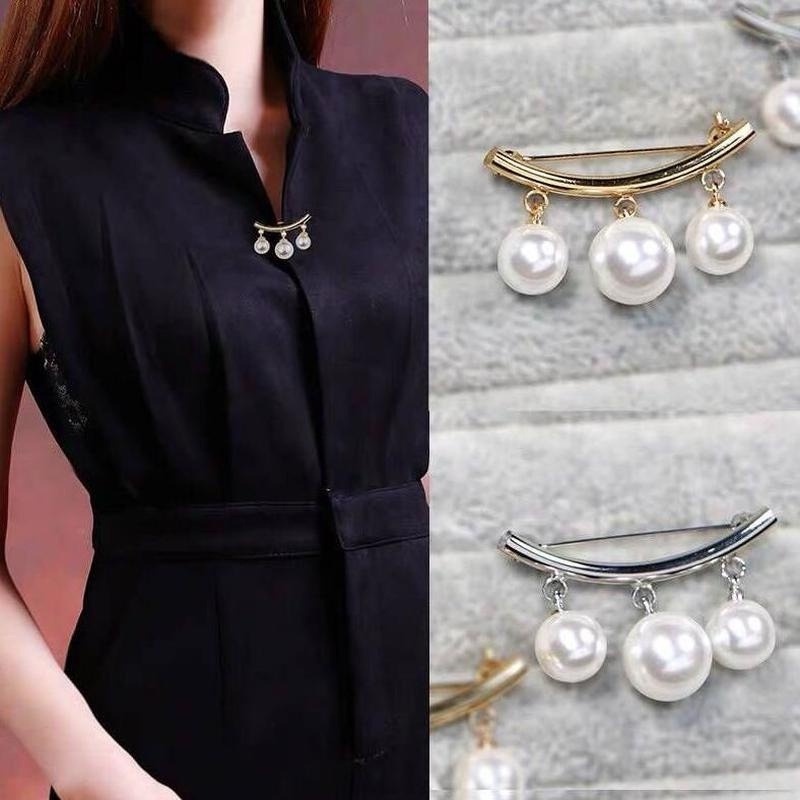 Ghim Cài Áo Đính Ngọc Trai Nhân Tạo Thời Trang Hàn Quốc