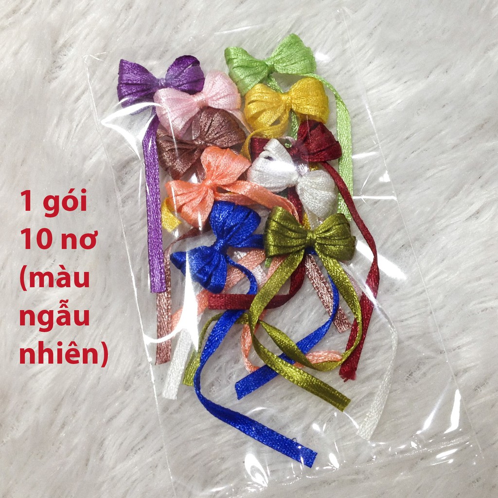 Set 10 nơ ruy băng cánh hoa nhiều màu trang trí thủ công handmade