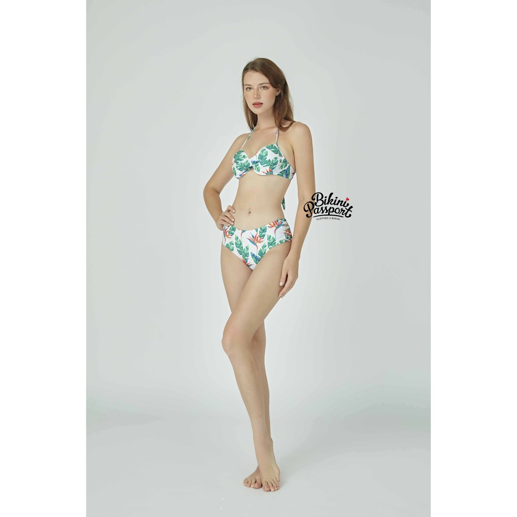 Đồ bơi Nữ BIKINI PASSPORT kiểu hai mảnh quần đan dây- màu Trắng - BS093_WH