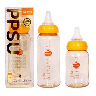 Bình sữa cổ hẹp wesser ppsu 140ml/250ml - hàng chính hãng