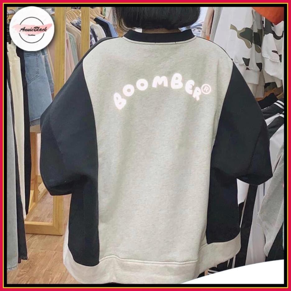 [Mã  ANUI20 hoàn 20k xu đơn 0đ] Áo Khoác Bomber Nỉ 🦋 Áo Nỉ In Chữ BomBer B Phản Quang Dáng Unisex 2 Màu 🦋 AB | BigBuy360 - bigbuy360.vn