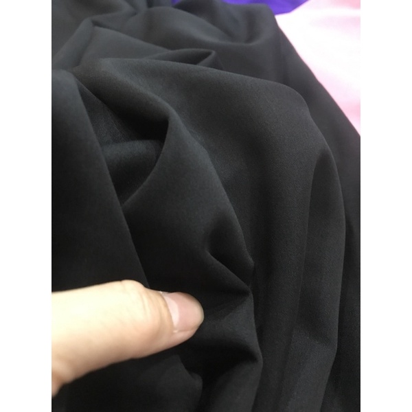 Vải Cotton nhung đen tuyền co dãn mềm mịn 2 da ,dày vừa bao đẹp-giá 1m(khổ 1m5)