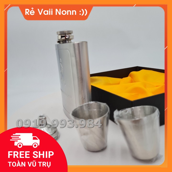 Bình đựng rươu inox Johnnie Walker 200ml logo nổi