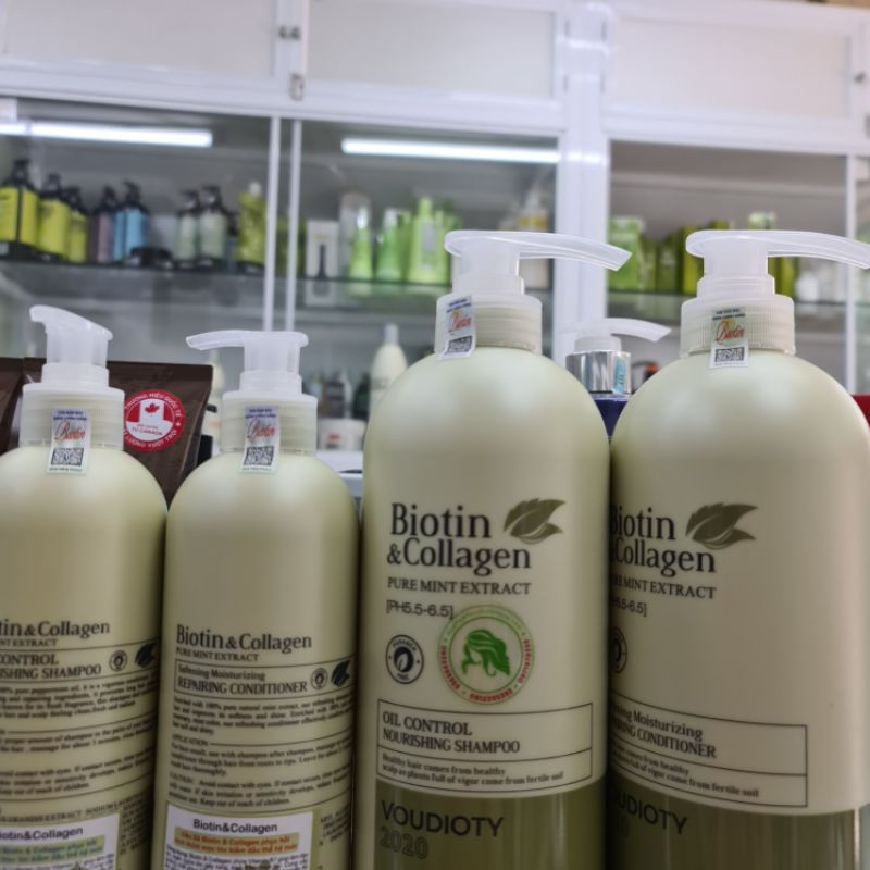 DẦU GỘI XẢ BIOTIN COLLAGEN KIỀM DẦU MƯỢT TÓC 500ml - 1000ML