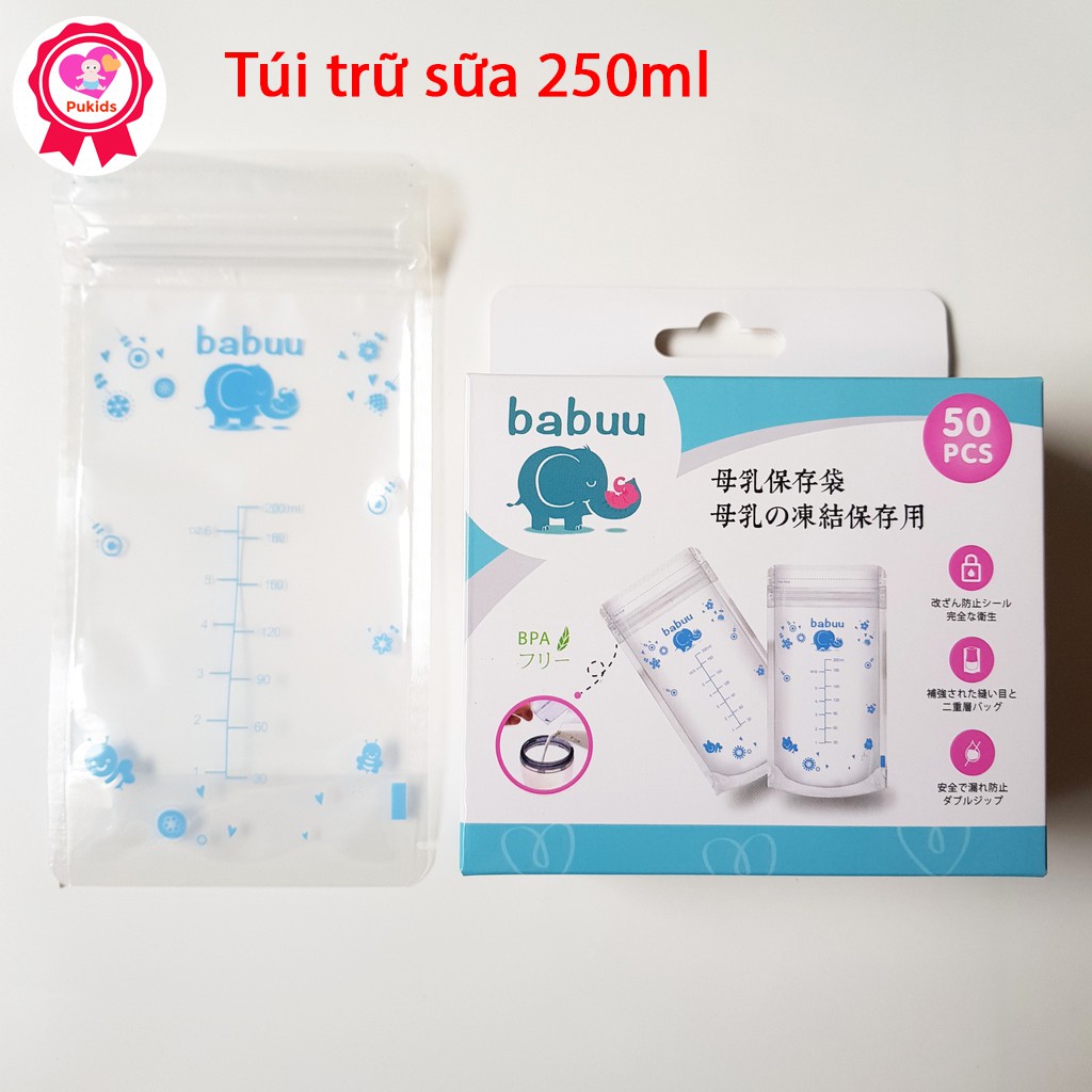 Hộp 50 Túi Trữ Sữa Hãng BaBuu Loại 250ml Cho Mẹ Và Bé Yêu _ PK64