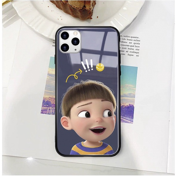 Ốp lưng iphone kính cặp đôi bé trai gái 3D case 14plus 14 pro max 13 12 promax 11 mini 6 6s 7 8 plus x xr xs Se