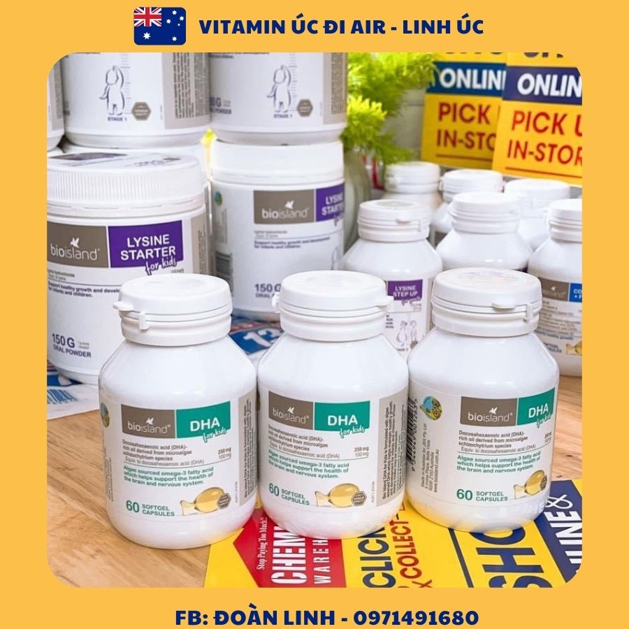 Viên uống Bioisland DHA for Kid, Hàng Chuẩn Úc, 60 viên