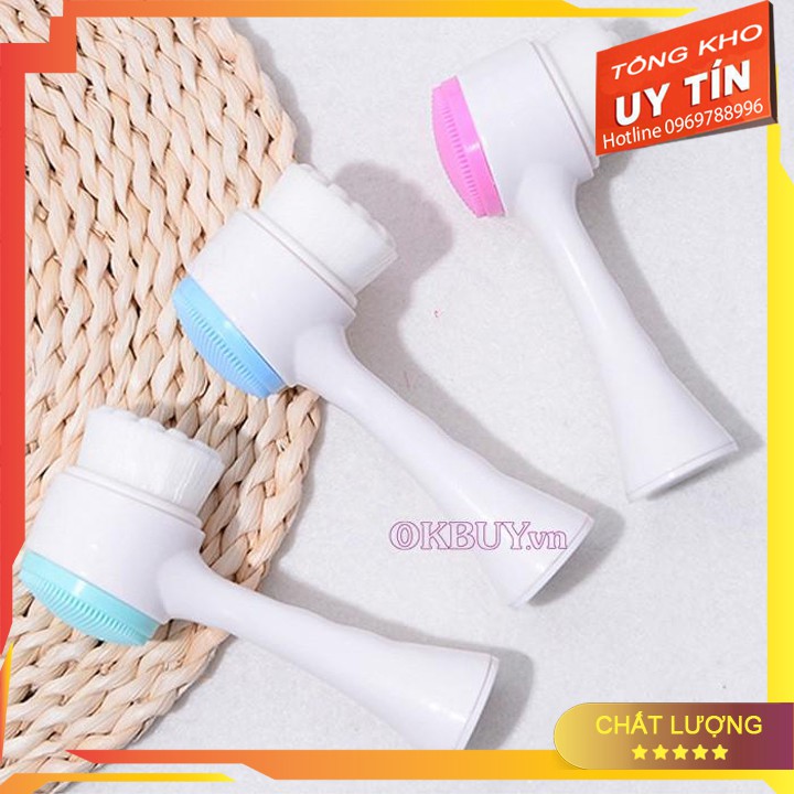 [Mã NHAM6 giảm 30k]–CỌ RỬA MẶT 2 ĐẦU BẰNG SILICON, CỌ MASSAGE CẦM TAY LÀM SẠCH MẶT CHUYÊN DỤNG