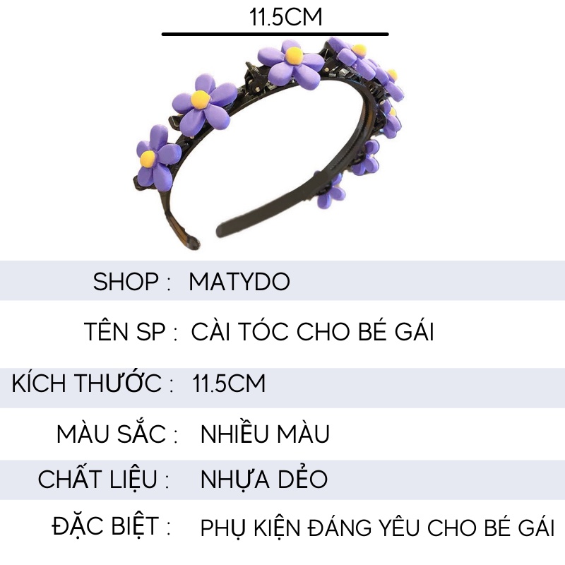 Bờm cài tóc cho bé gái MATYDO băng đô công chúa xinh xắn dễ thương phong cách Hàn Quốc phụ kiện tóc PK03