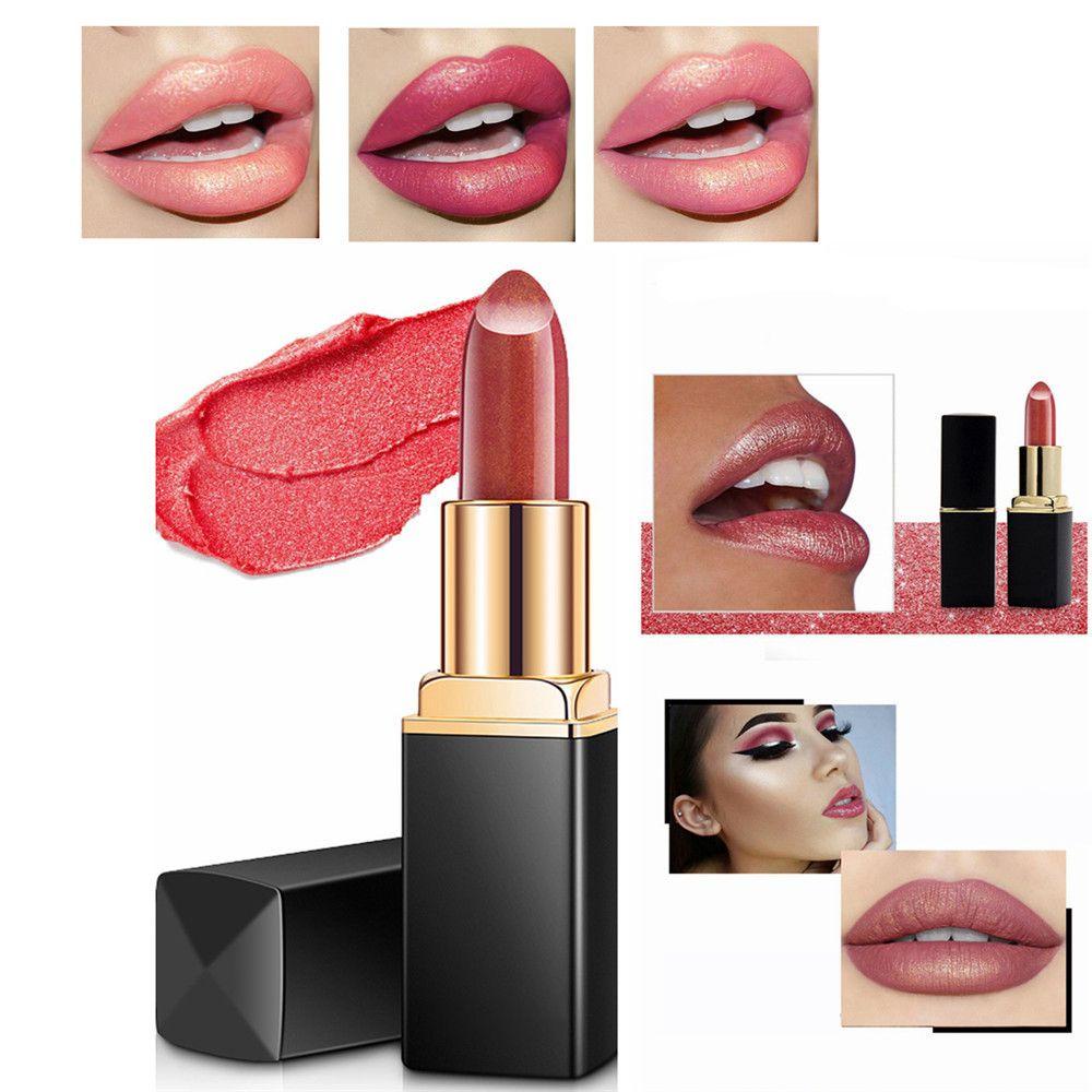 Son Môi Ánh Nhũ Chống Nước Lâu Phai Thay Đổi Màu Sắc Theo Nhiệt Độ Độc Đáo