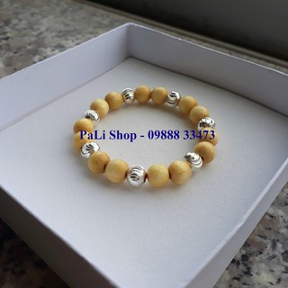 vòng dâu tằm cho bé trai (7 bi bạc)