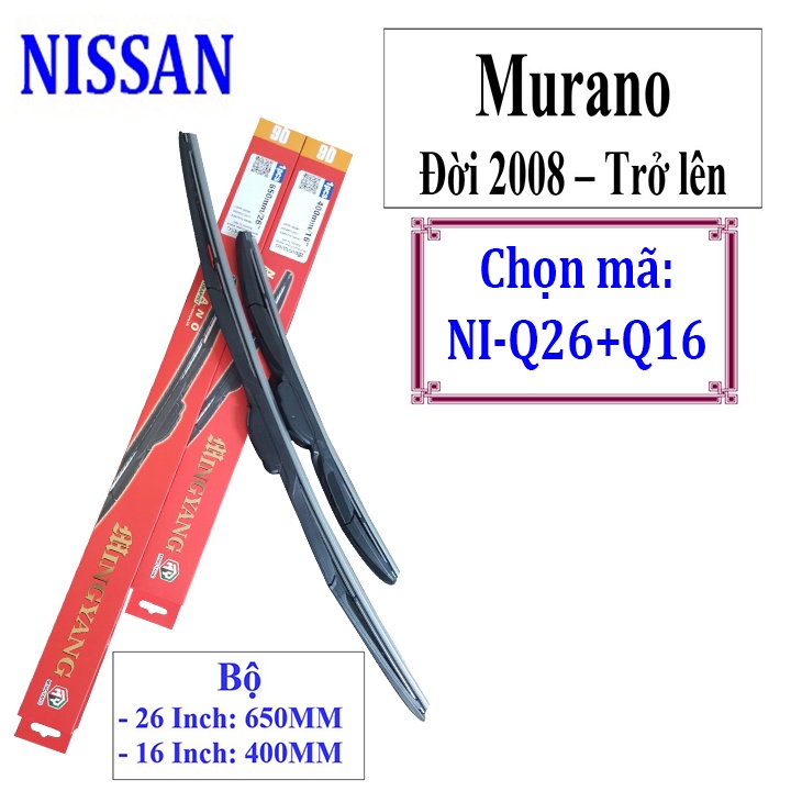 [BH 1 NĂM] Bộ 2 thanh gạt nước mưa ô tô đa năng Nano hãng xe Nissan: Sunny-Teana-X trail-Navara-Livina-Grand Livina-Juke