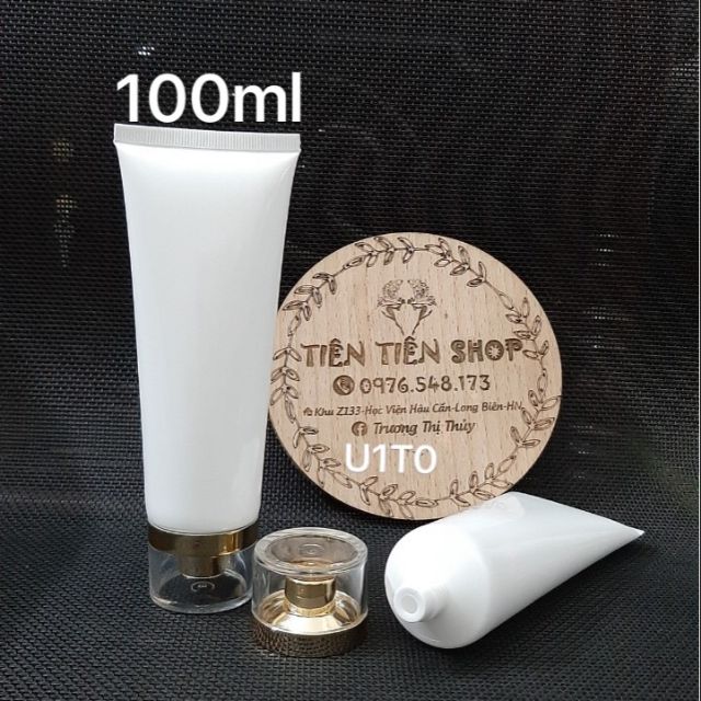 Tuýp nhựa trắng đục 100ml nắp vàng