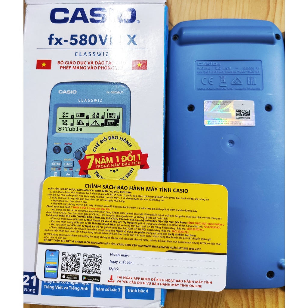 Máy tính casio 580vnx và 570 plus II