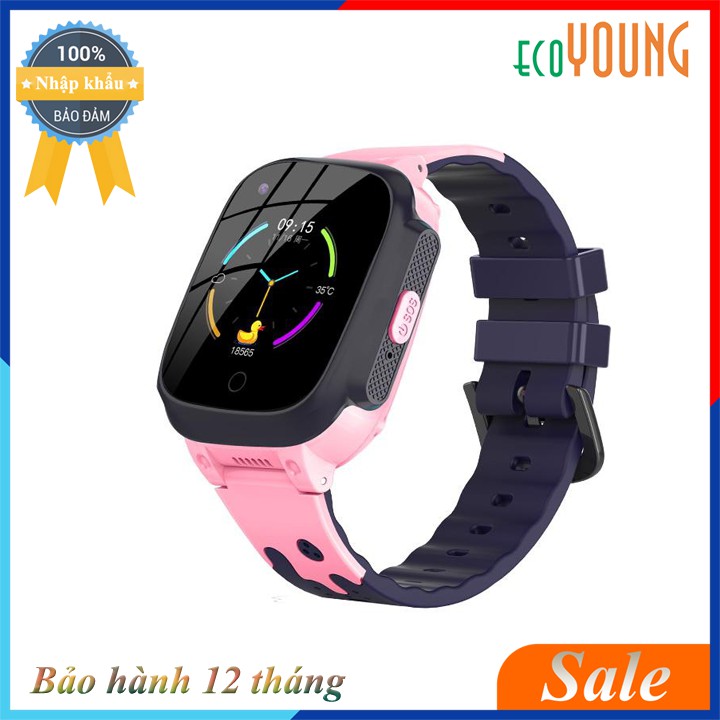 [Siêu sale] Đồng hồ định vị thông minh ecoWatch S25 4G - Video Call - Chống nước - Hồng đen