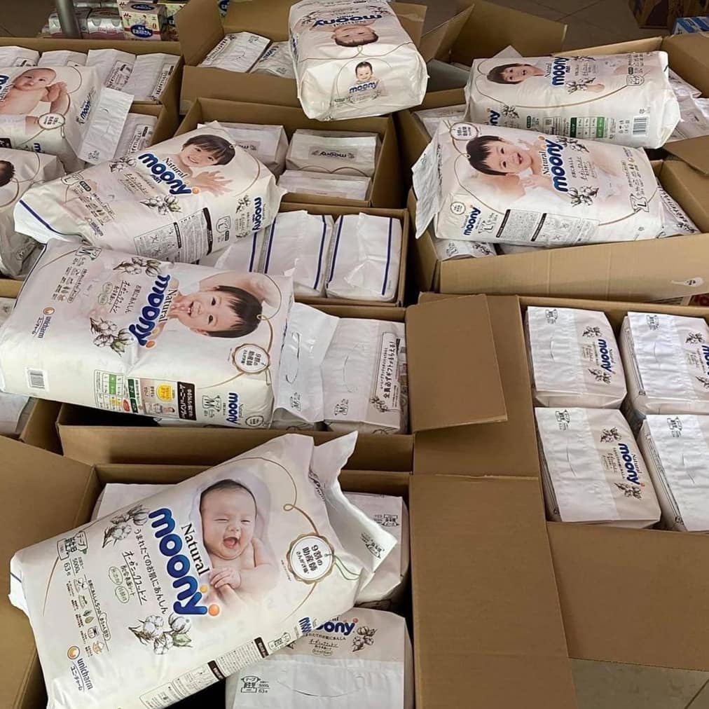 Tã bỉm Moony Natural nội địa Nhật dán quần đủ size NB63/S58/M46/L36/XL32