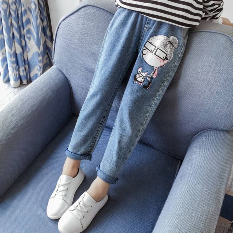 [XẢ KHO] Quần Jean Cho Bé Gái Kiểu Dáng Hàn Quốc Họa Tiết Sắc Nét - Hàng Quảng Châu Cao Cấp (QB31)