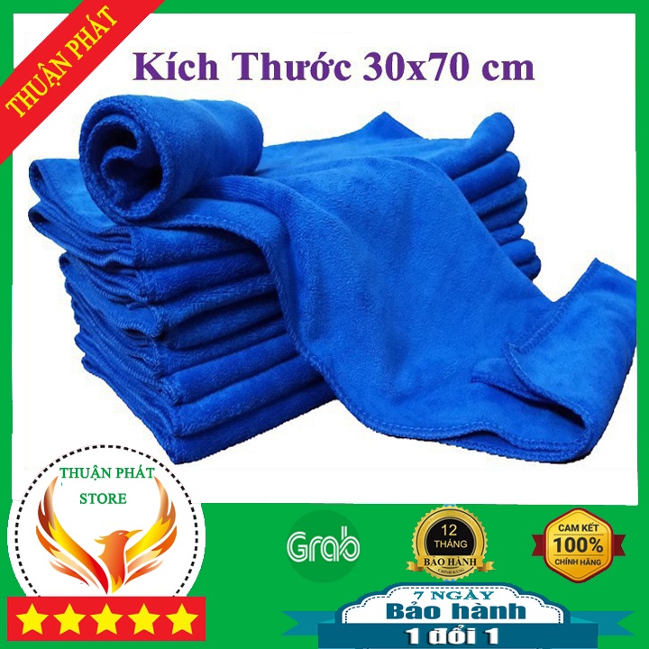 Khăn lau ô tô chuyên dụng siêu mịn cao cấp khổ lớn 30x70cm chất liệu microfiber chống xước