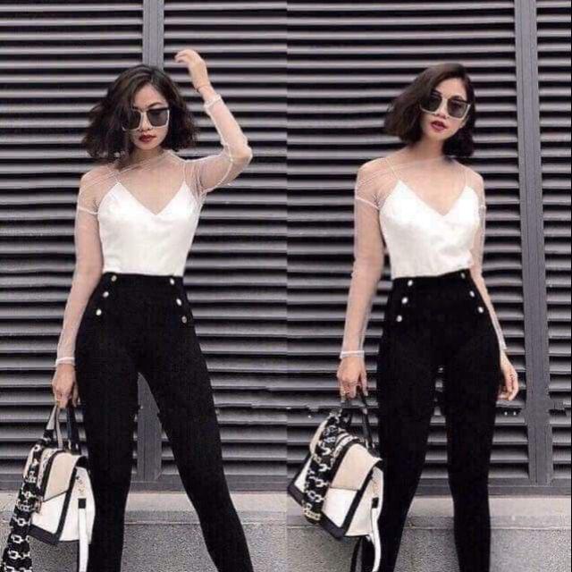 {giá sale} Quần Legging Cạp Cao 6 Cúc siêu sang chất đẹp..