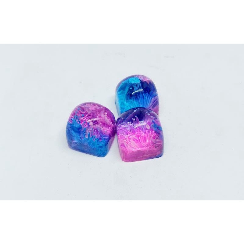 Keycap DOM artisan tone xanh hồng trang trí bàn phím cơ.