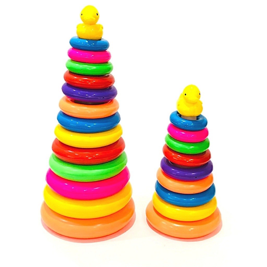 Tháp vịt đồ chơi xếp chồng tháp rèn luyện kĩ năng cho trẻ (2 cỡ)