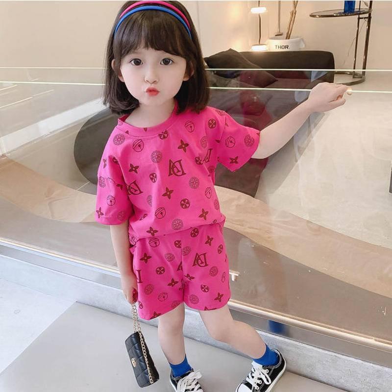 Set trang phục 2 mảnh vải cotton tay ngắn thời trang mùa hè cho bé