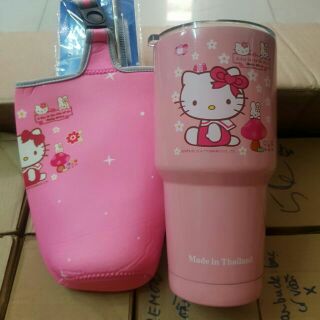 Combo ly giữ nhiệt 900ml mèo HELLO KITTY ĐỦ PHỤ KIỆN