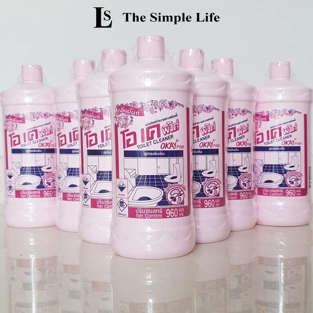 Nước tẩy bồn cầu nhà vệ sinh, chai tẩy cọ rửa toilet Okay Thái Lan 960ml sạch bóng, khử mùi hôi cao cấp [CHÍNH HÃNG]
