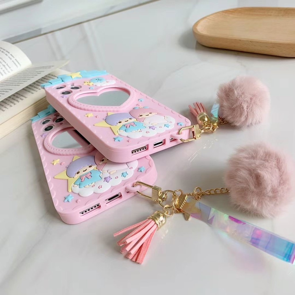 ỐP LƯNG IPHONE HÌNH LITTLE TWIN STARS CÓ GƯƠNG TRÁI TIM SIÊU XINH/ TỪ IPHONE 6 ĐẾN IPHONE 12 - ORDER 10 NGÀY