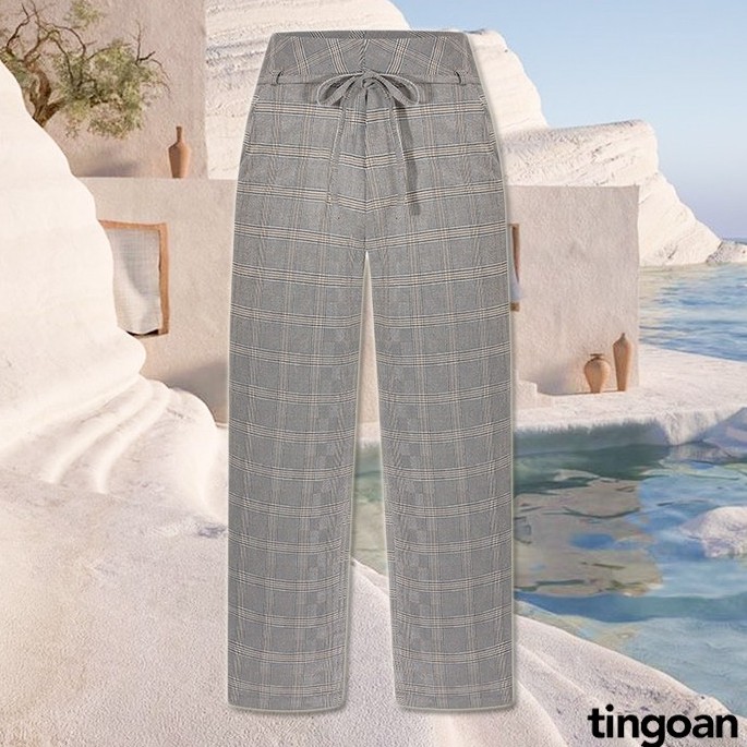 Quần kẻ dáng xuông tingoan CARO CULOTTES/YG