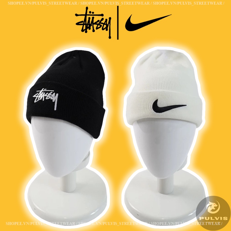 - Mũ NlKE x Stussy Cuff Beanie (2020), Mũ len Stussy Black/Cream