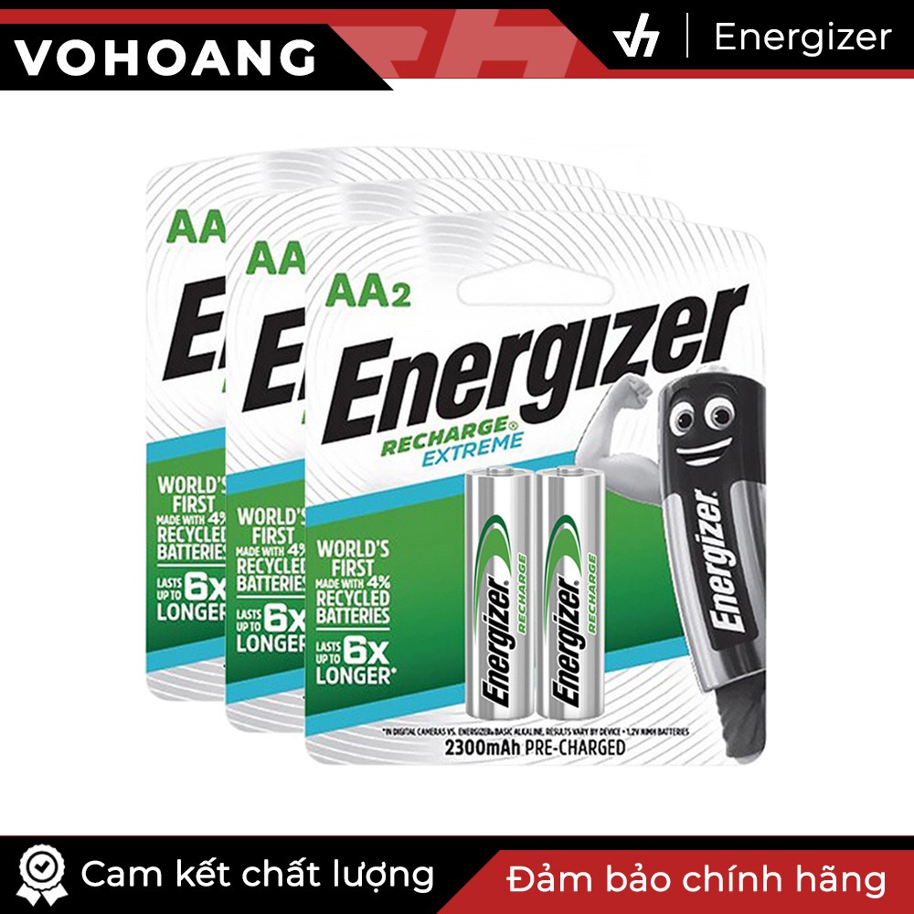 Bộ 6 pin sạc AA Energizer Recharge Extreme 2300mAh (Bạc)