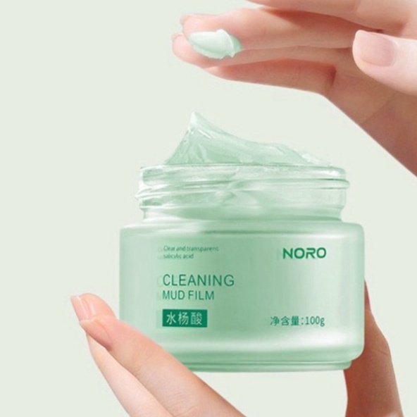 Mặt nạ bùn Noro tinh chất trà xanh chăm sóc da ngừa mụn đầu đen 100g 【MẶT NẠ NORO】