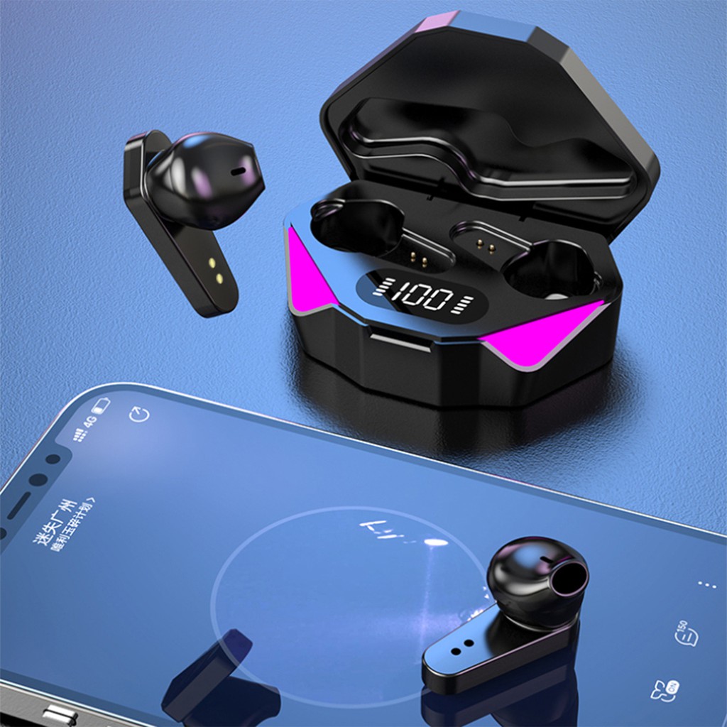 Game Wireless Earbuds with Deep Bass with Wireless Charging Case Running