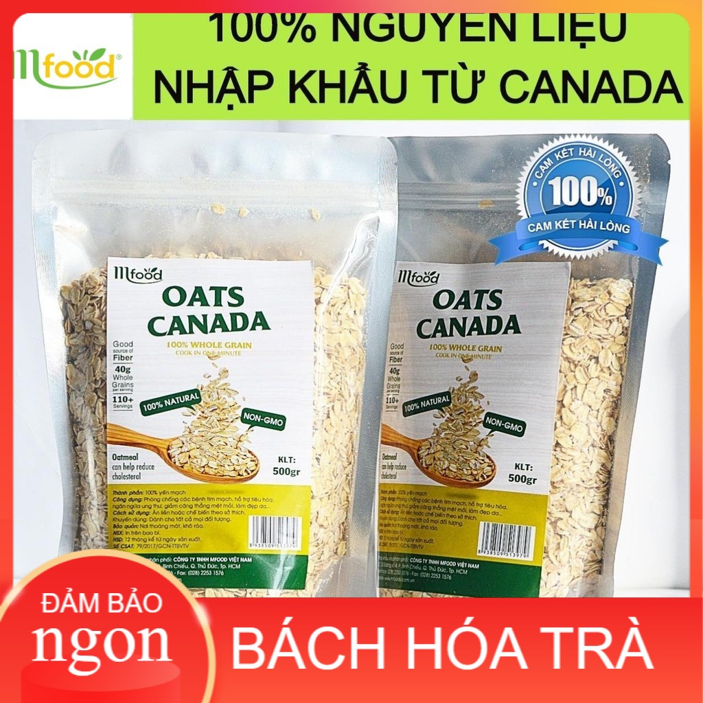 Yến Mạch Tươi Canada Oats 100% Chính Hãng ( Nguyên Hạt ) túi 500g