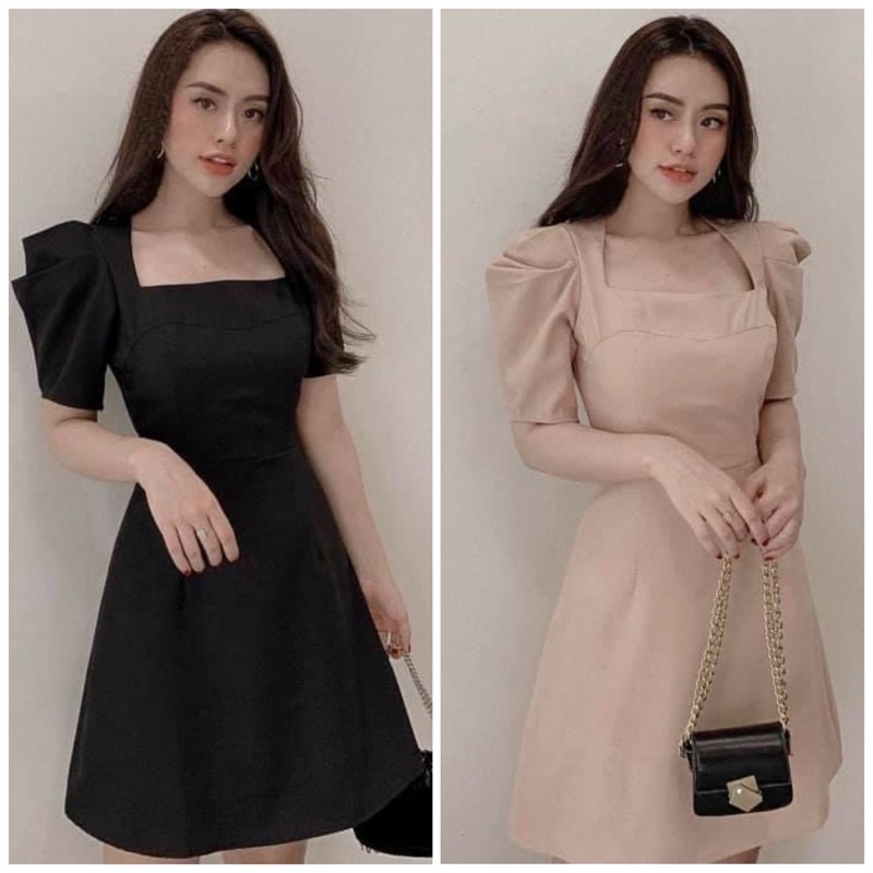 Đầm khoéc sau tay xếp 2 màu (kèm hình thật)