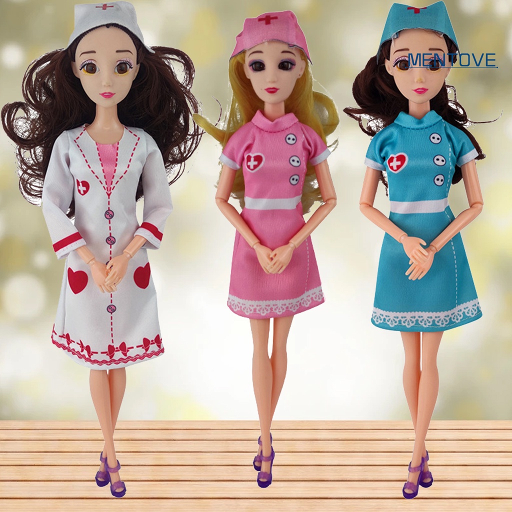 1 Bộ Búp Bê Bác Sĩ / Y Tá Thay Thế Vải Mềm Nhiều Màu Cho Bé