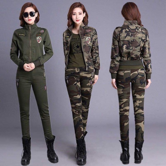 Set lính nữ cao cấp hàng nhập form chuẩn kiểu dáng phong cách QCNP1517