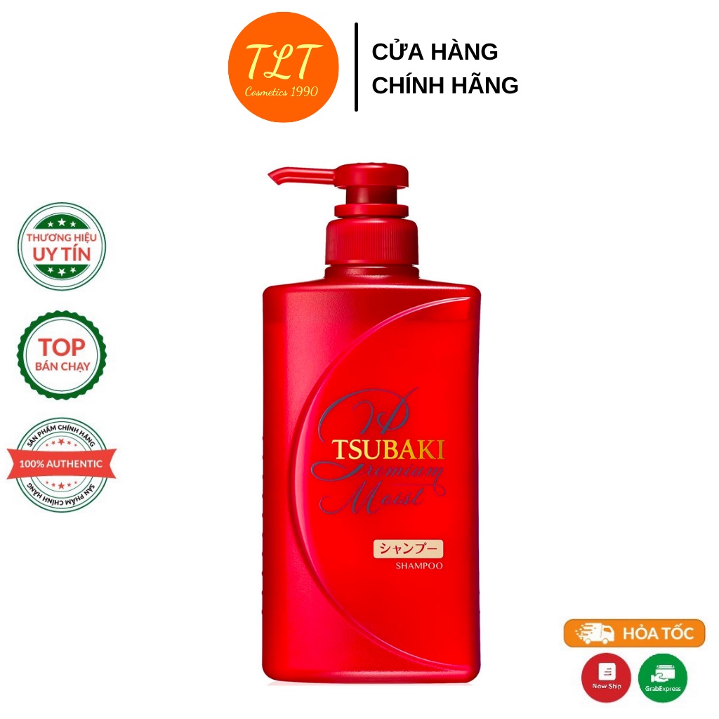 Dầu Gội Đầu Tsubaki Đỏ Nhật Bản Premium Moist Tsubaki Dưỡng Tóc Suôn Mềm Bóng Mượt Chính Hãng 490ml/chai