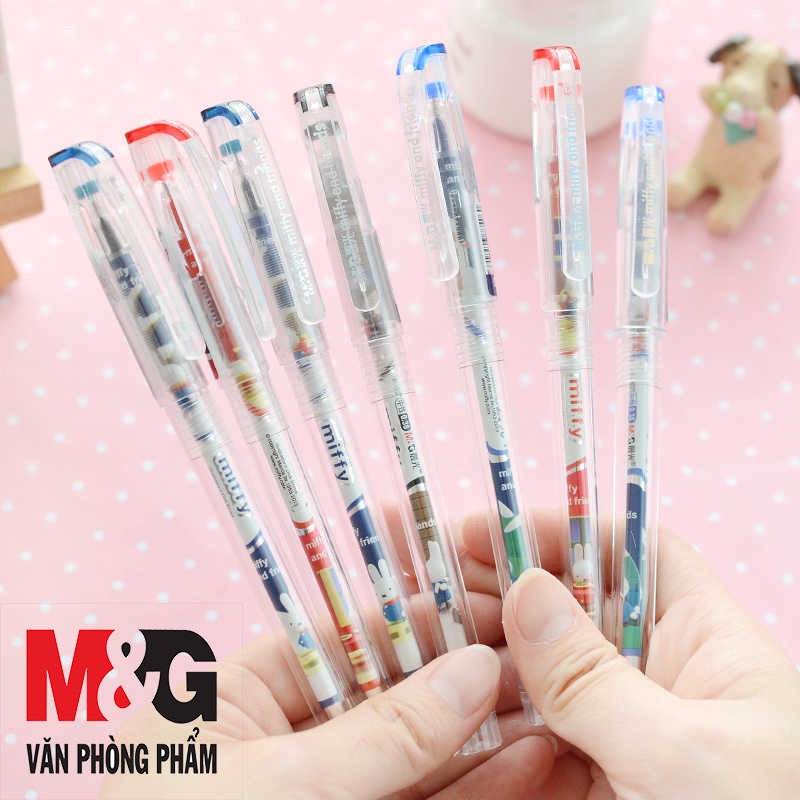 Bút Nước M&amp;G (0.5mm) Nắp Bật Hình Thỏ MF2018B - Mực Xanh