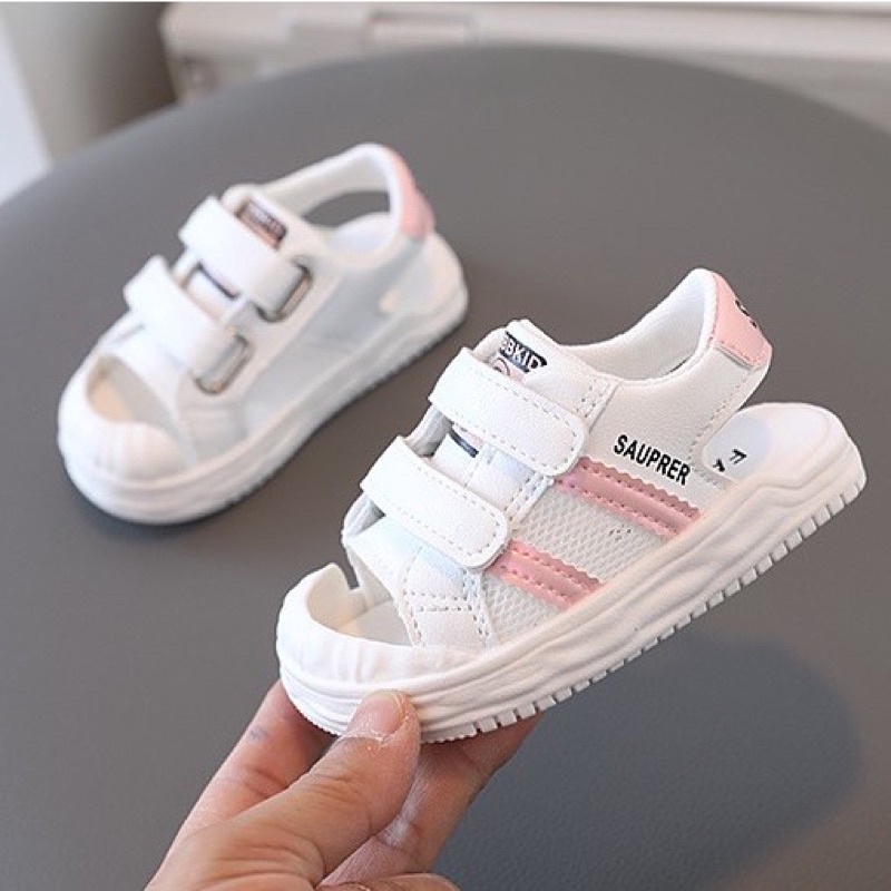 Giầy sandal thể thao cho bé trai, bé gái - dép quai hậu chống vấp bảo vệ chân đế êm có 2 quai dán lưới thoáng khí A203