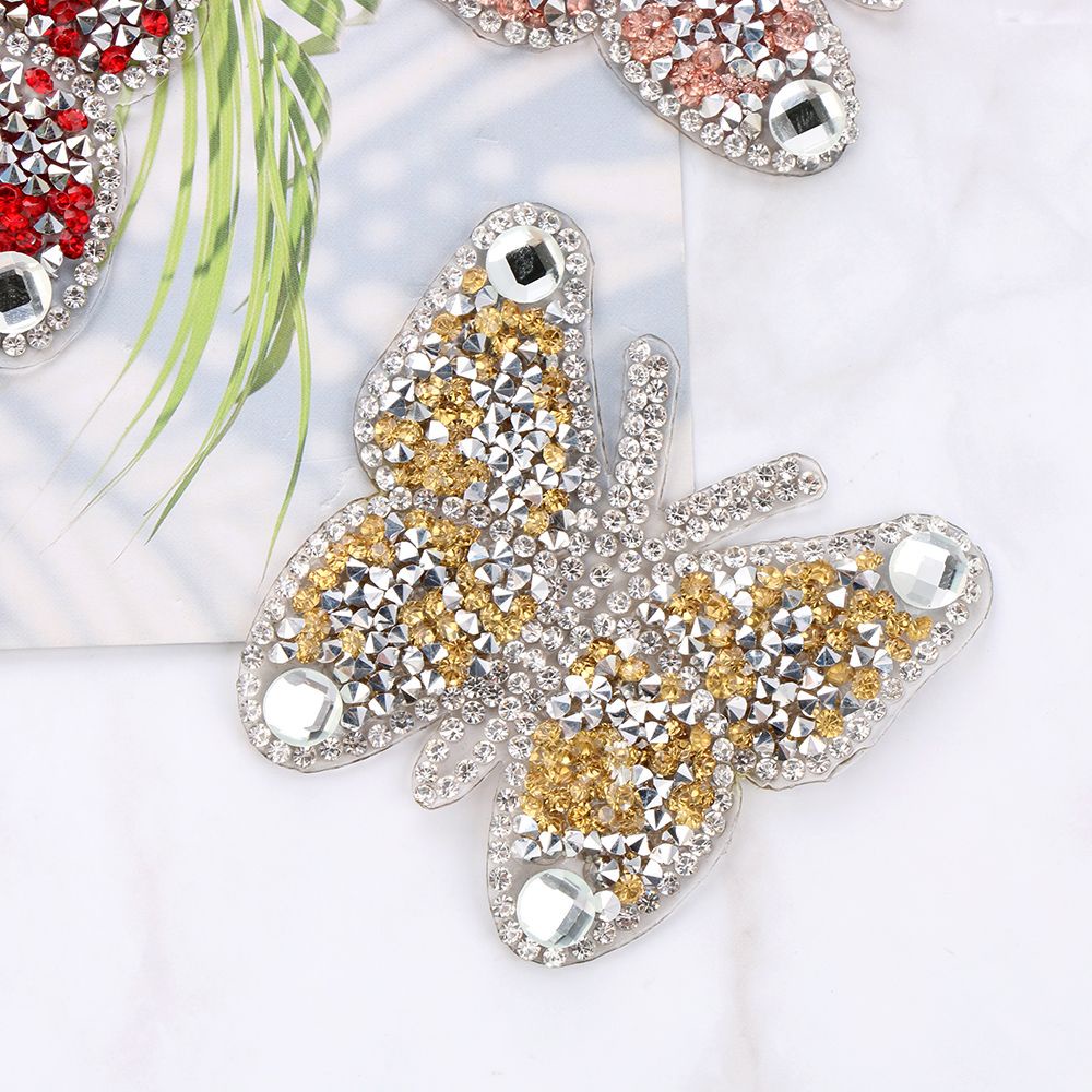 Miếng vá ủi nhiệt thêu trang trí quần áo hình bướm cao cấp DIY