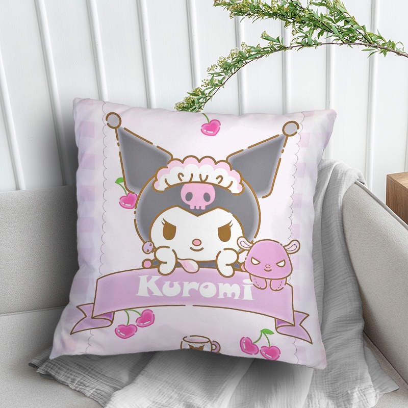 Vỏ Gối Sofa Bằng Polyester In Hình Nhân Vật Hoạt Hình Kuromi Dễ Thương Trang Trí Nhà Cửa