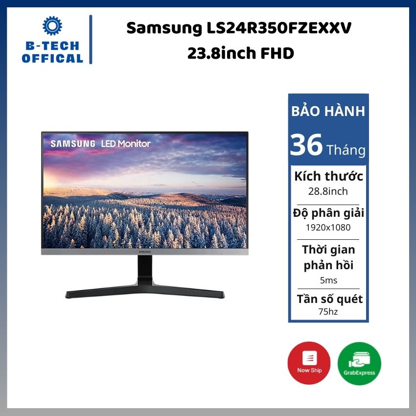 Màn hình máy tính Samsung LS24R350FZEXXV/ 23.8inch FHD/ IPS/ 75Hz/ 3Yrs - Hàng chính hãng bảo hành 3 năm