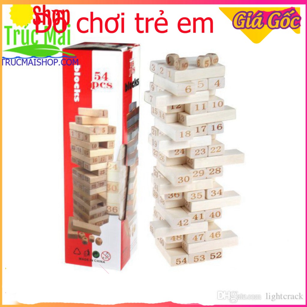 [Giá Xưởng] Đồ chơi Rút gỗ size lớn 28cm 54 miếng