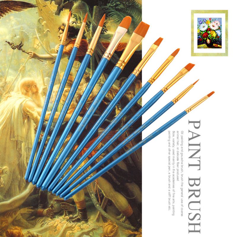 Bộ 10 Cọ Vẽ Tranh Chuyên Nghiệp Cho Người Mới Bắt Đầu
