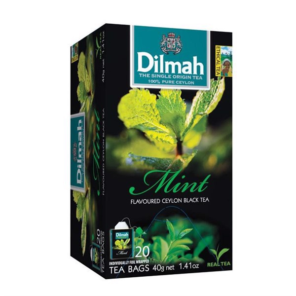 Trà đen Dilmah Hương Bạc Hà hộp lớn 40g (2g x 20 túi lọc) - Chính Hãng